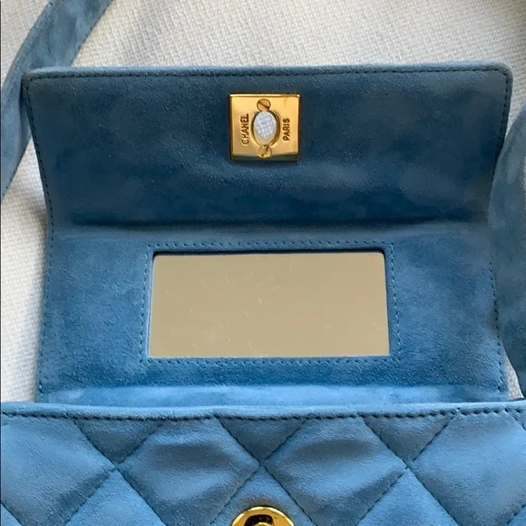 CHANEL Blue Mini Bag with Gold Accents - Picture 2 of 10